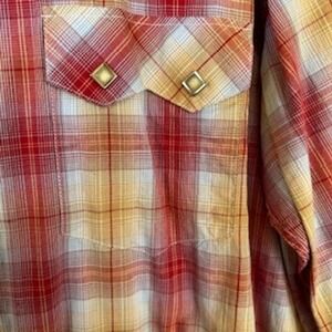 VTG Larry Mahan Cowboy Collection Western Shirt Plaid Long Sleeve Snap Men's  XL